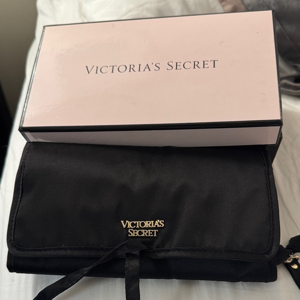 Victoria's Secret Black jewelry  Bag with Gold Accents